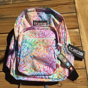 Jansport 16 inch Backpack Trans Tie Dye Laptop Sleeve Colorful 4 pockets NWT